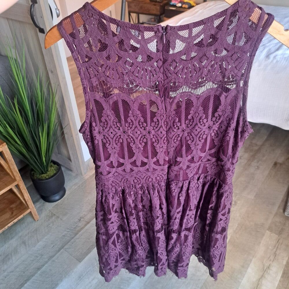 Lily Rose Women's Medium/Large Lace Sleeveless Purple Formal Summer Dress - Picture 3 of 5